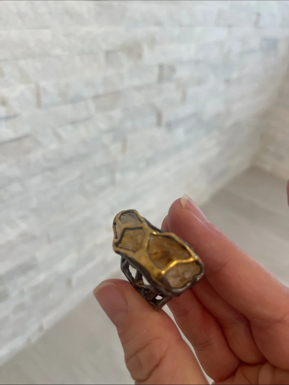 Turkish handmade Citrine Ring - Size 8
